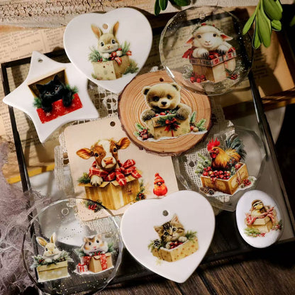 Christmas Pet Gift Box Rub-on Stickers