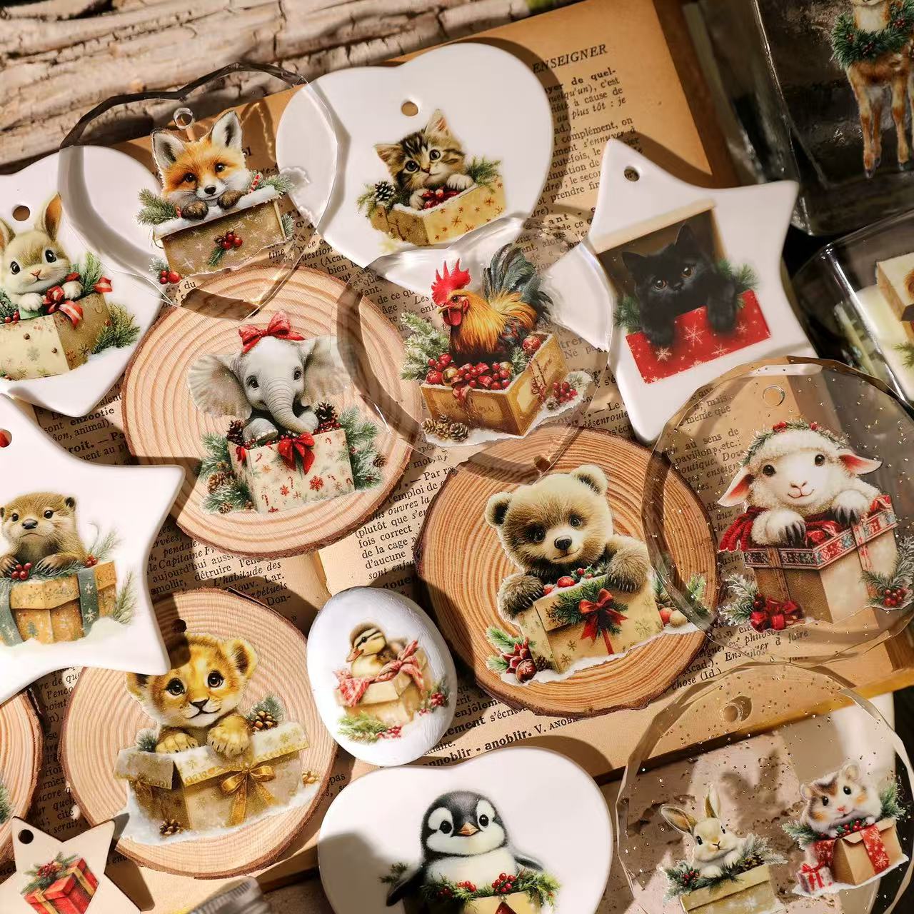 Christmas Pet Gift Box Rub-on Stickers