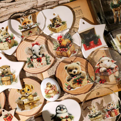 Christmas Pet Gift Box Rub-on Stickers