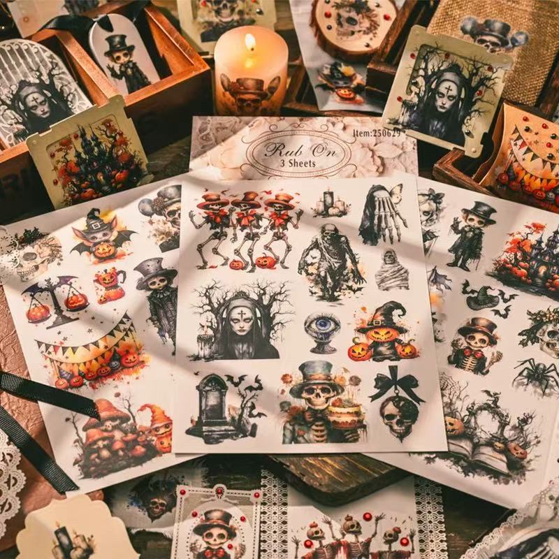 Dark Halloween Rub-on Stickers