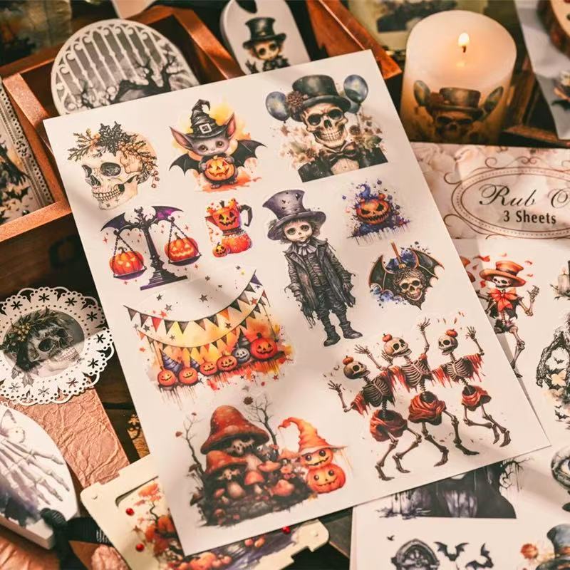 Dark Halloween Rub-on Stickers