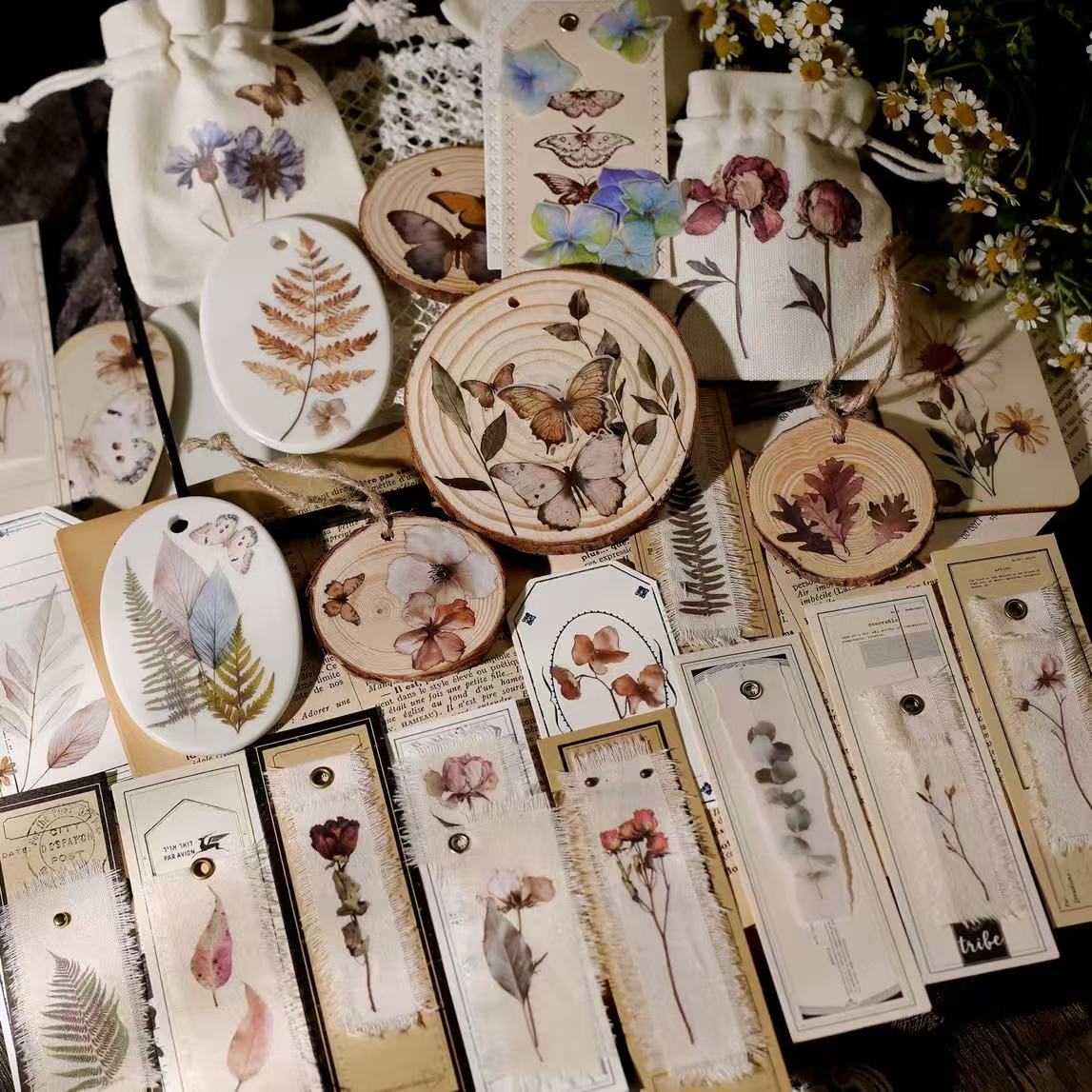 Botanical Butterflies Rub-on Sticker