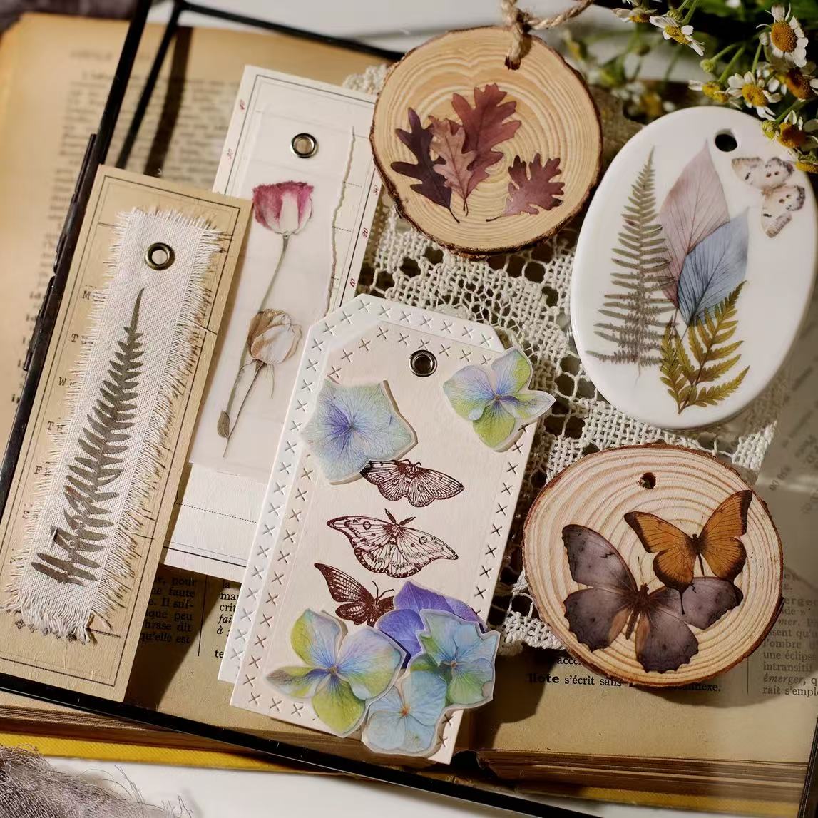 Botanical Butterflies Rub-on Sticker