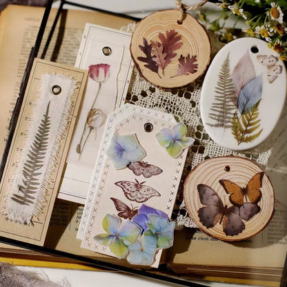 Botanical Butterflies Rub-on Sticker