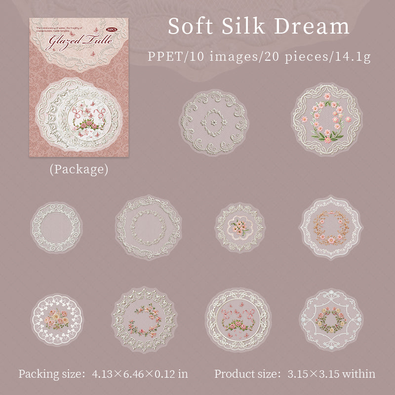 Glayed Tulle Lace Stickers