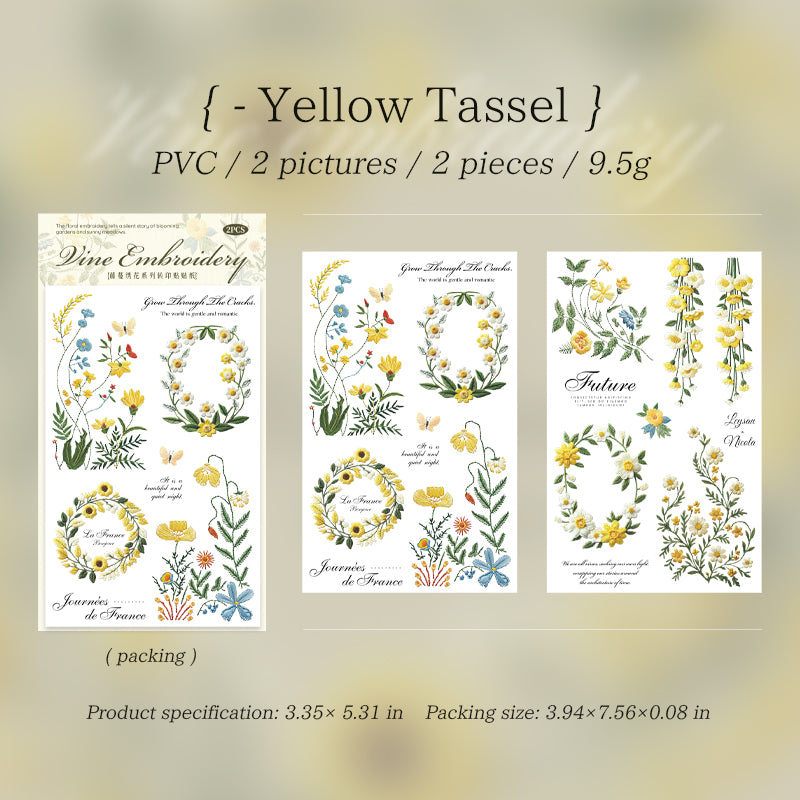 Vine Embroidery Rub-on Stickers