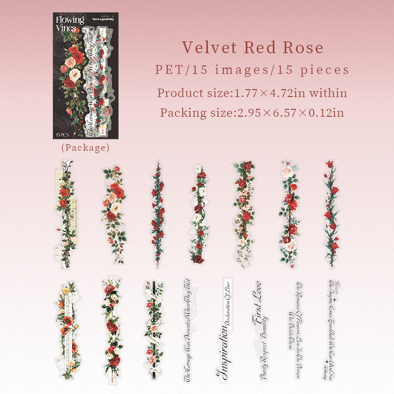 Floral Vine Stripe Stickers