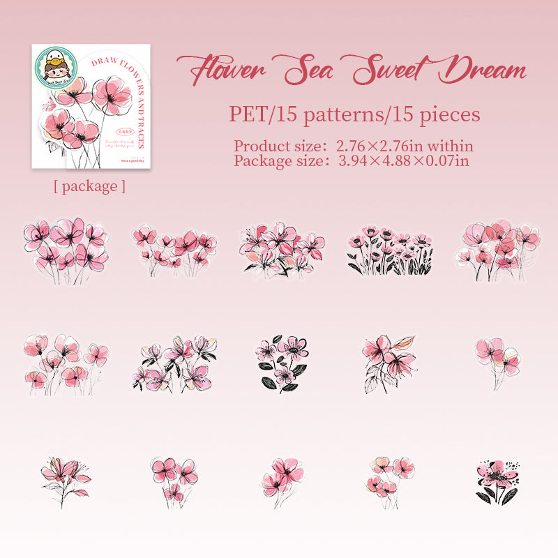 Draw Flowers and Traces Stickers