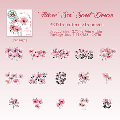 Draw Flowers and Traces Stickers