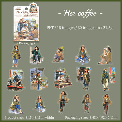 Her Coffee Memories Stickers