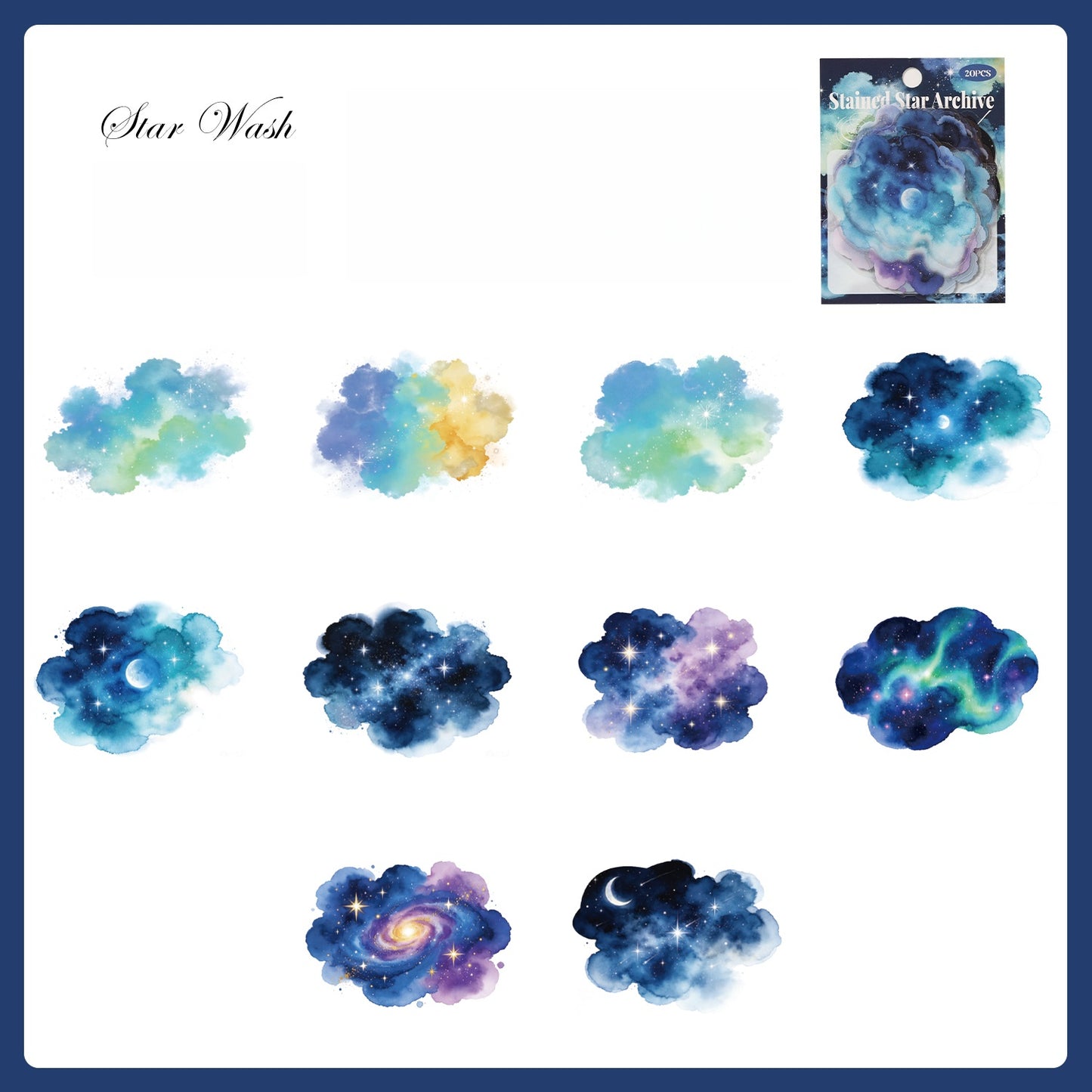 Watercolor Cloud Wash Stickers
