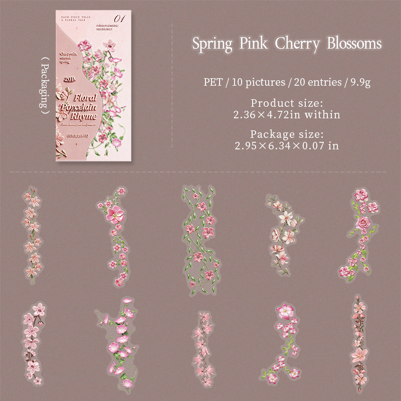 Floral Porcelain Elegance Stickers
