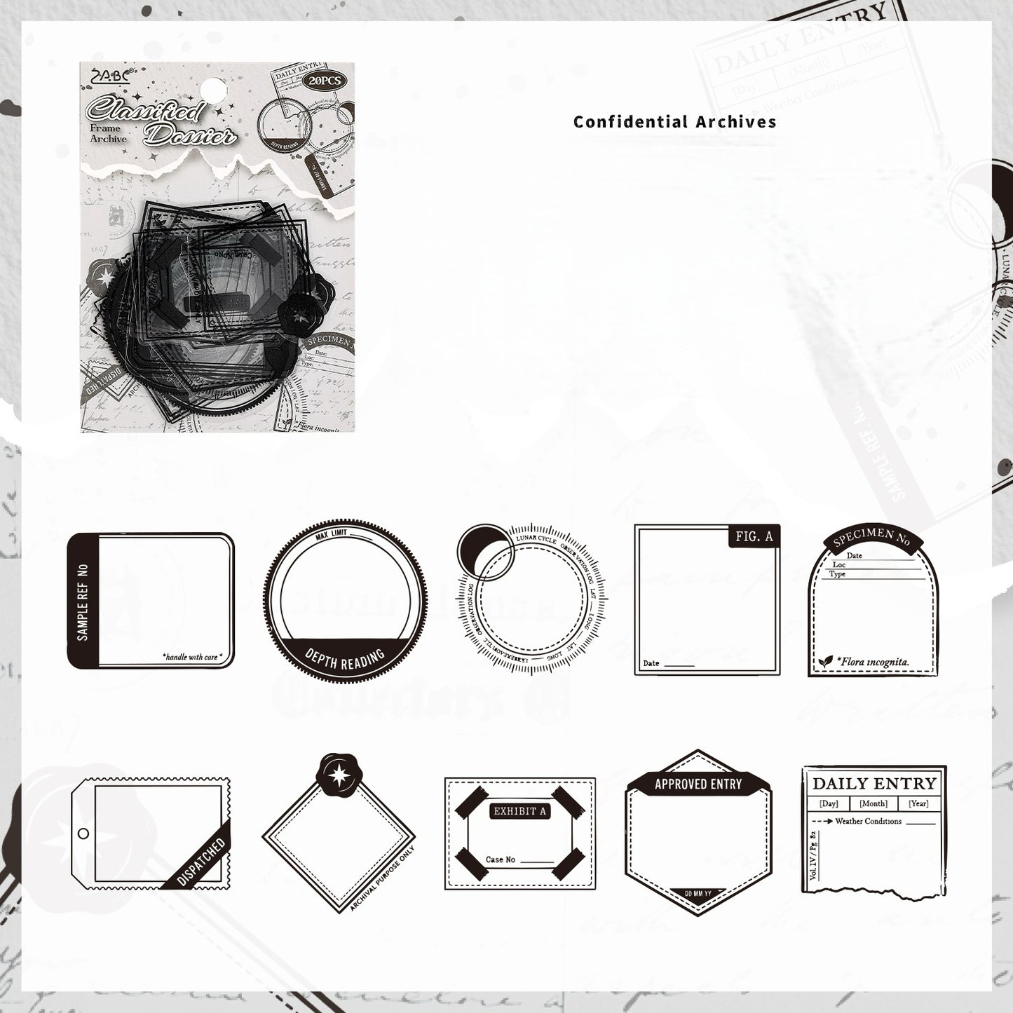 Archive Frame Words Stickers