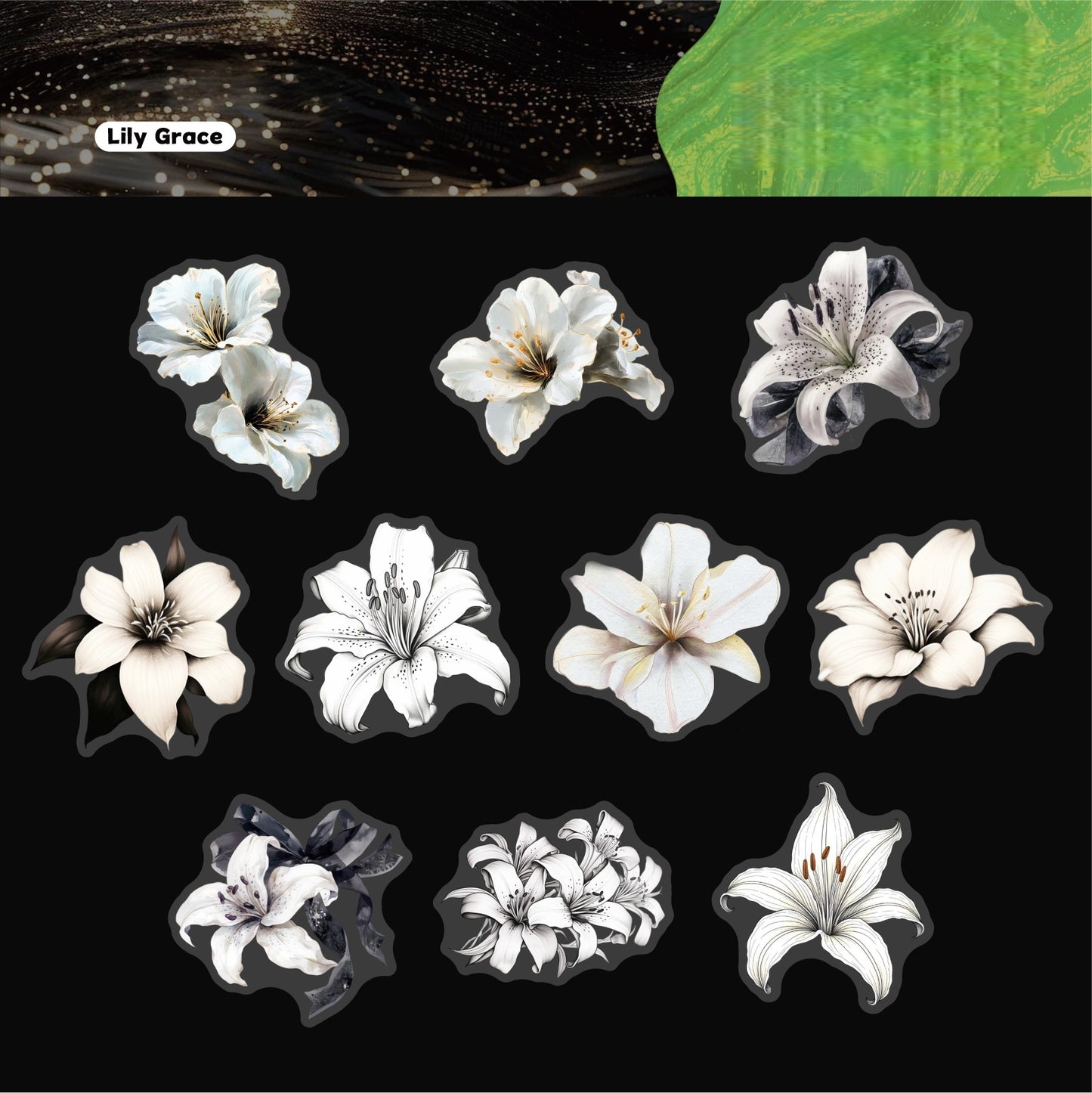 Ink Blossom Stickers