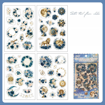 Flowers and Old Pages Stickers