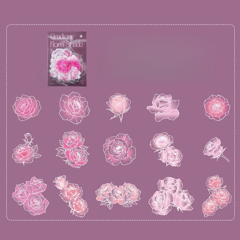 Colorful Floral Shadows Stickers