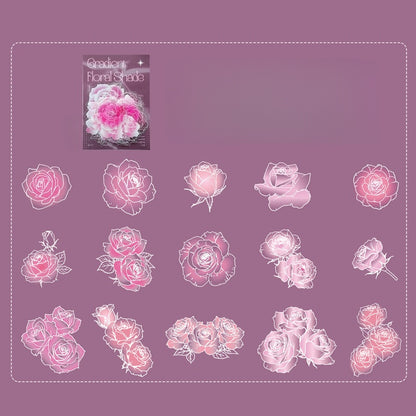 Colorful Floral Shadows Stickers