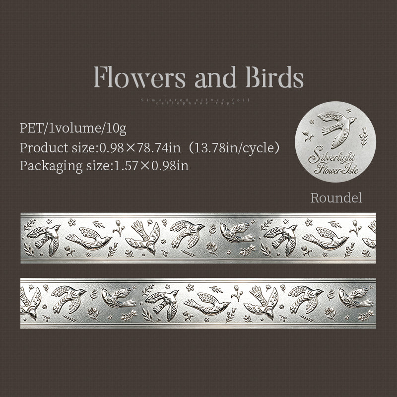 Silver Bloom Isle Washi Tape