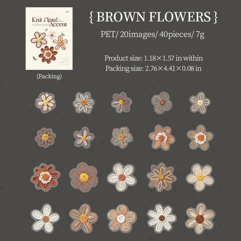 Vintage Embroidered Floral Stickers