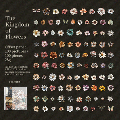 Kingdom of Flowers Hard Card Stickers 100pcs