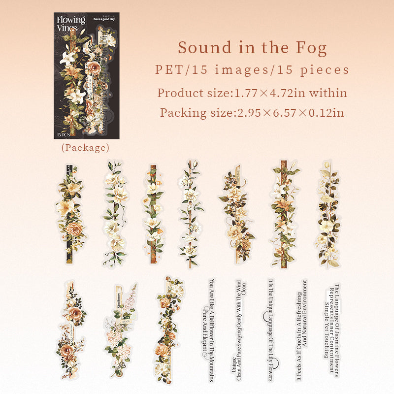 Floral Vine Stripe Stickers