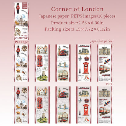 City Filmstrip Sticker Book