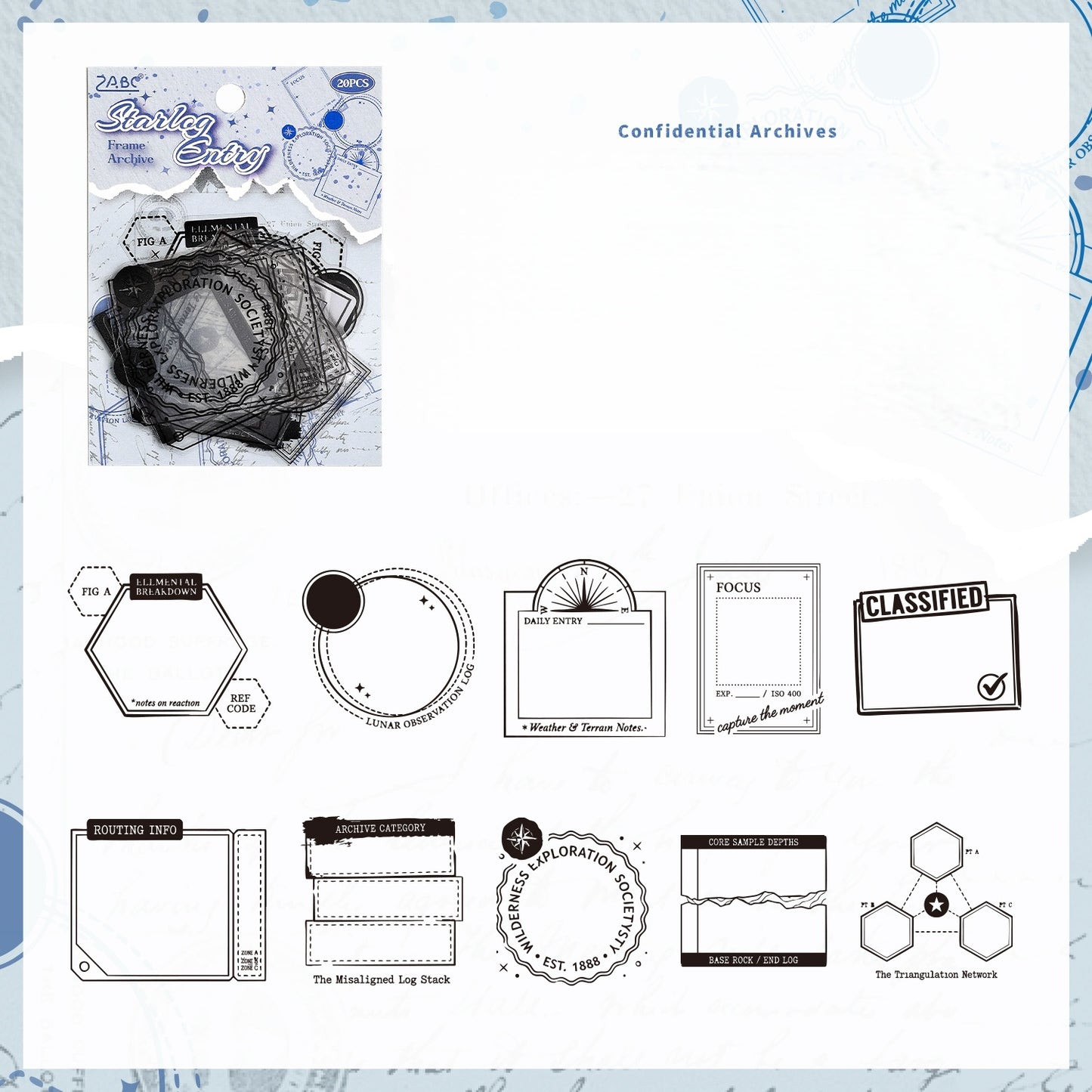 Archive Frame Words Stickers