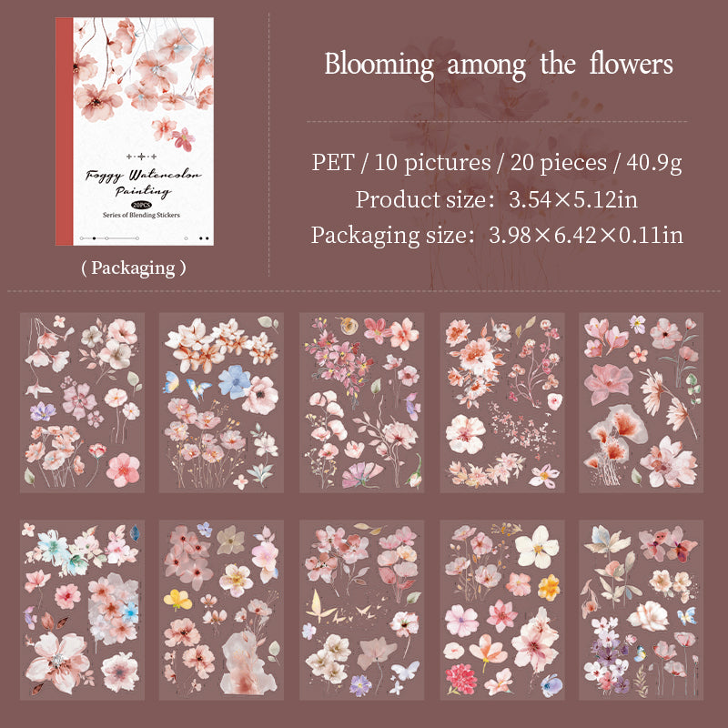 Misty Watercolor Sticker Book