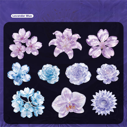 Glassy Flower Letters Stickers