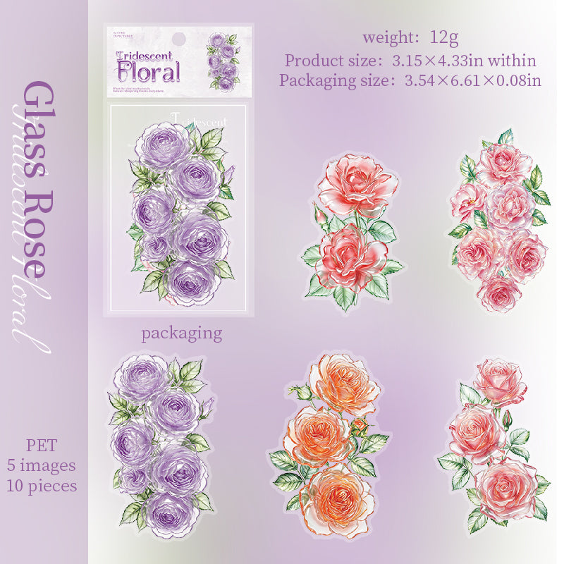 Iridescent Floral Stickers