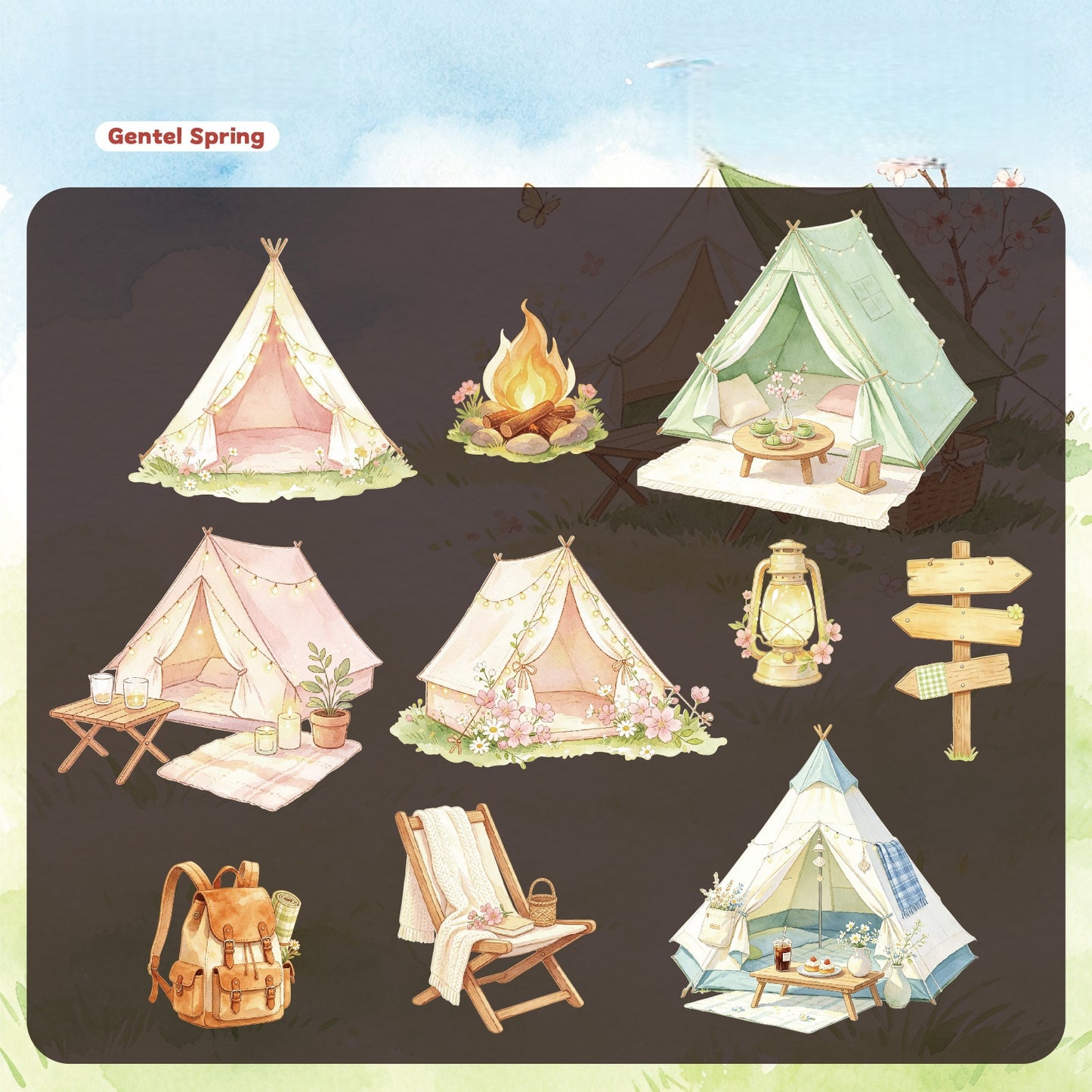 Camping Adventure Stickers