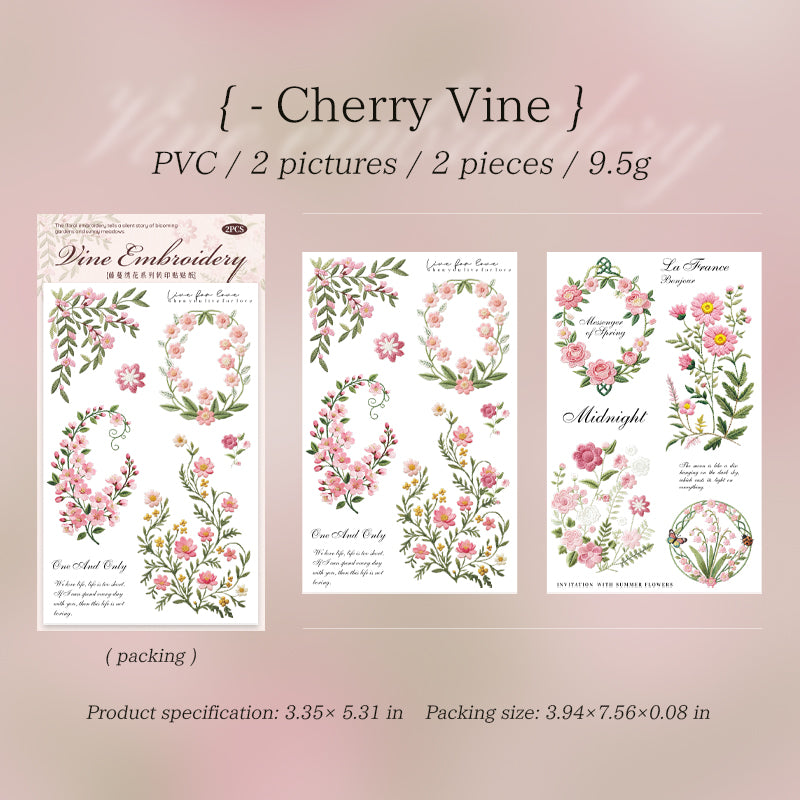 Vine Embroidery Rub-on Stickers