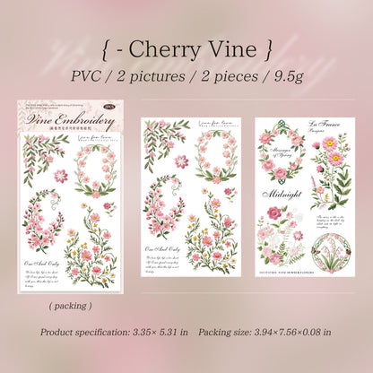 Vine Embroidery Rub-on Stickers