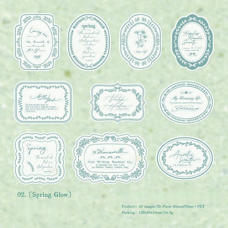 Vintage Typography Frame Stickers