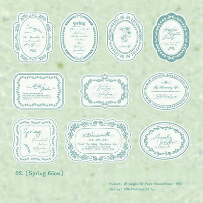 Vintage Typography Frame Stickers