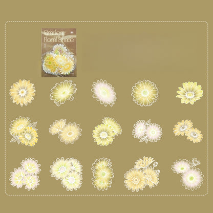 Colorful Floral Shadows Stickers