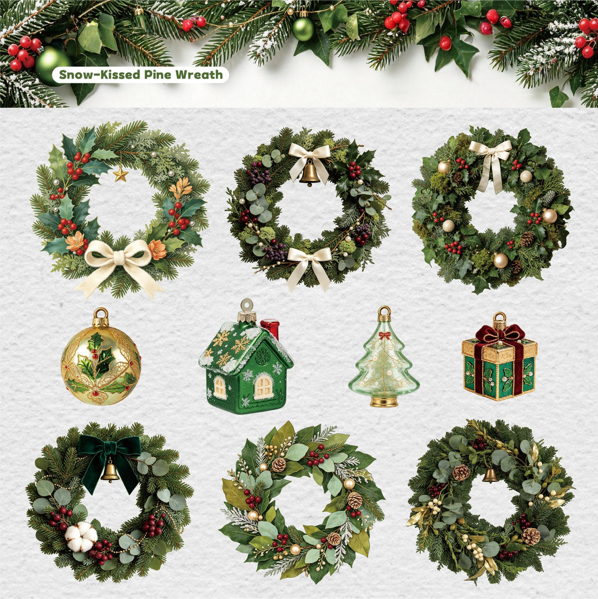 Christmas Wreath Stickers