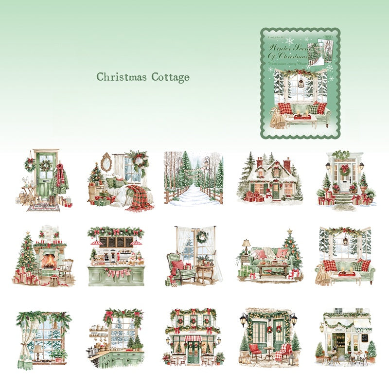 Fireside Winter Scenes Stickers