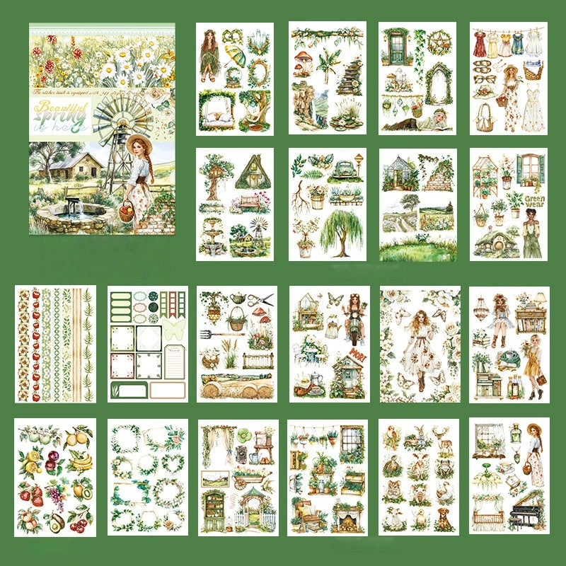Vintage Countryside Sticker Book