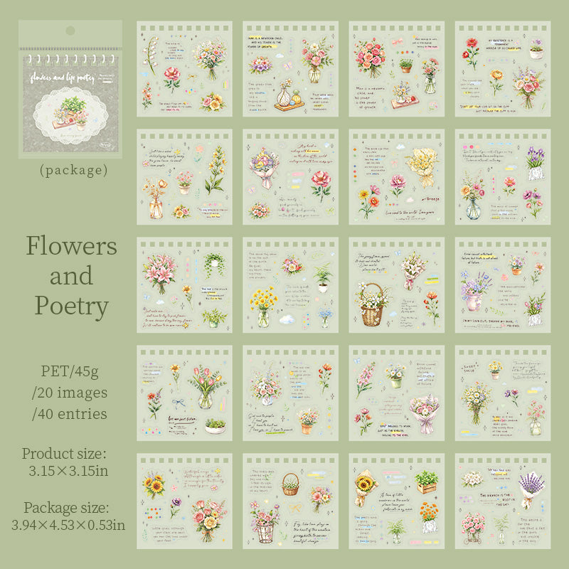 Flowers and Life Poetry Sticker Book