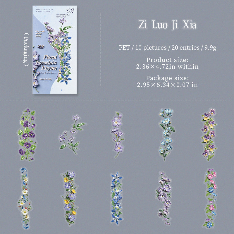 Floral Porcelain Elegance Stickers