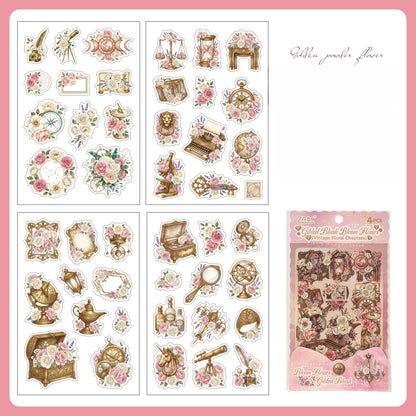 Flowers and Old Pages Stickers