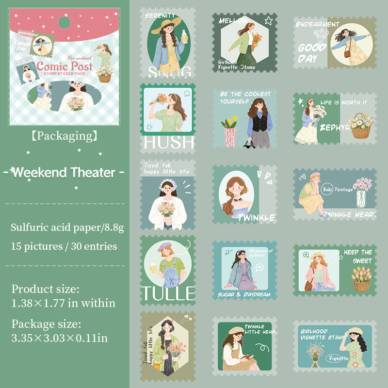 Comic Post Stamp Stickers