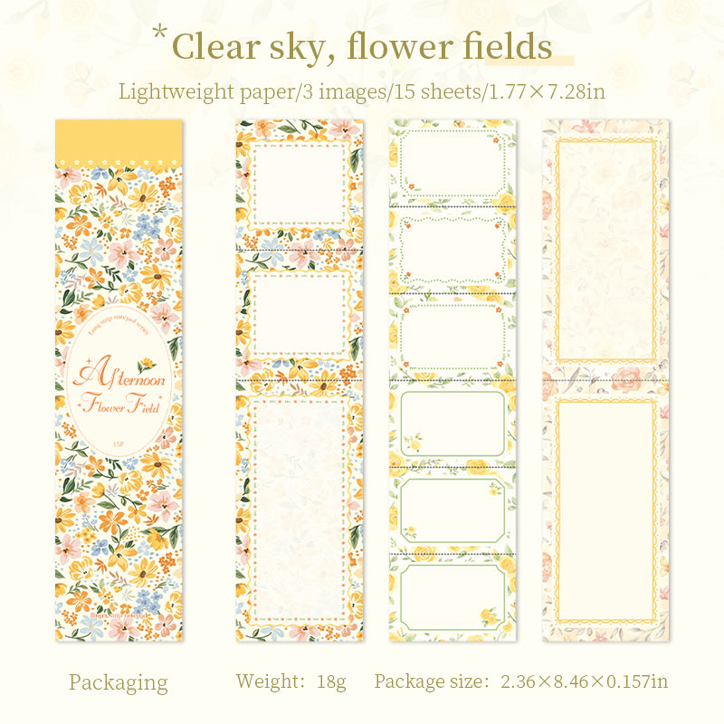 Afternoon Flower Field Memo Pad