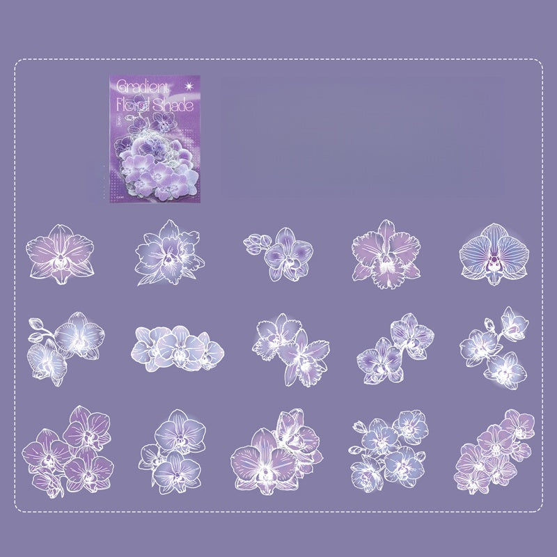 Colorful Floral Shadows Stickers