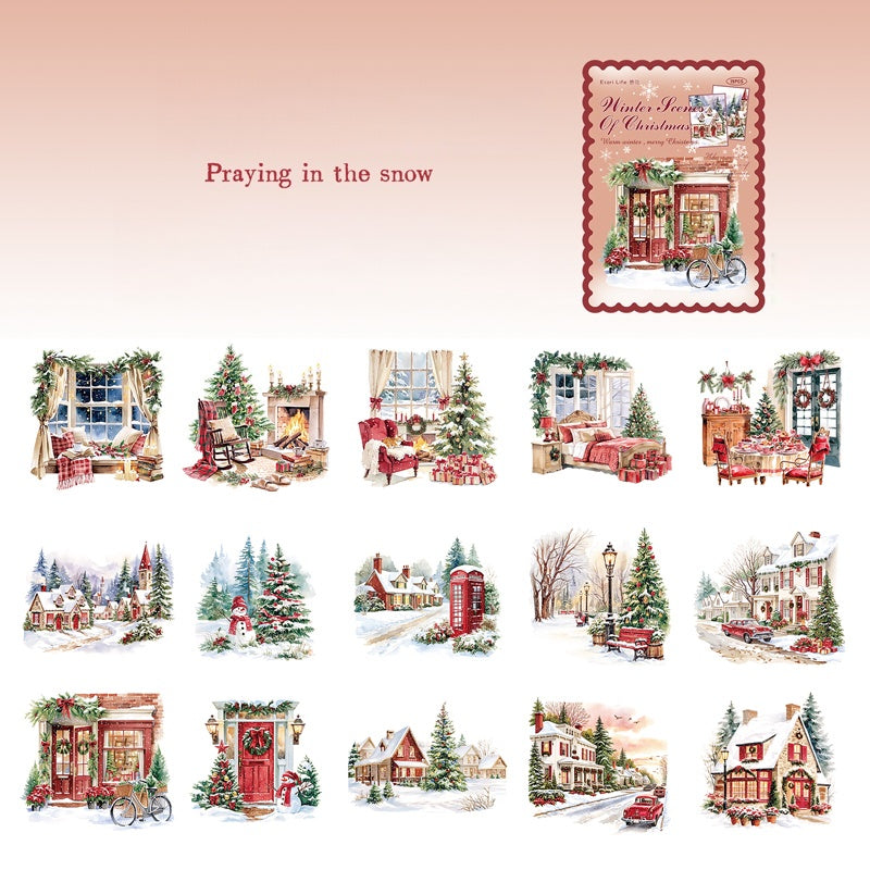 Fireside Winter Scenes Stickers