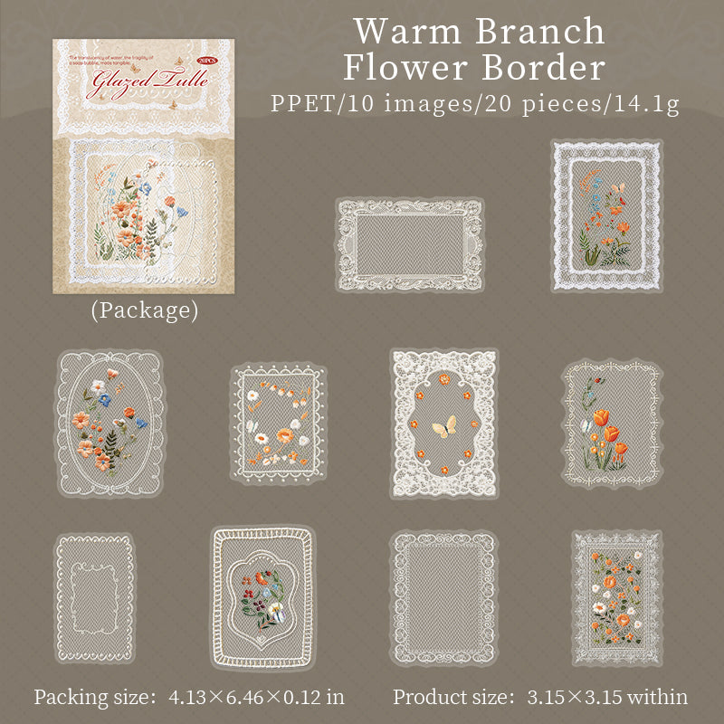 Glayed Tulle Lace Stickers