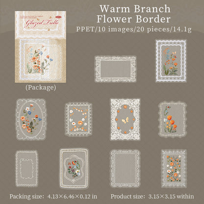 Glayed Tulle Lace Stickers