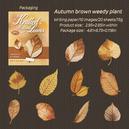 Knitted Autumn Leaves Stickers