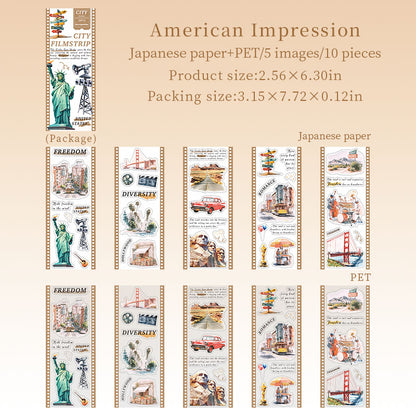 City Filmstrip Sticker Book